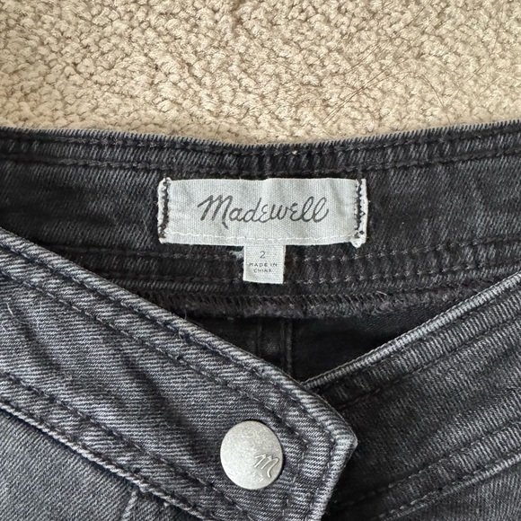 Madewell Metropolis Snap Button Denim Jean Mini Skirt Size 2 Rawley Black H2310 - Picture 3 of 8